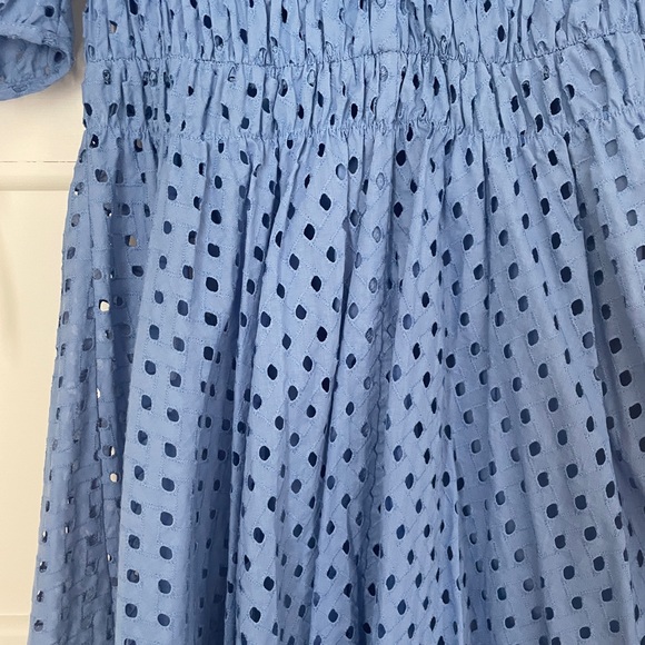 NWT Just Taylor Cotton Eyelet Smocked Waist Lined Dress Size 6 - Picture 2 of 7